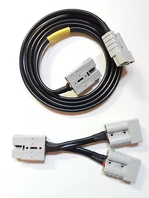 $36.95 • Buy Anderson Style Plug Double Adaptor + 2m Extension Cable **COMBO PACK** 12V/50A