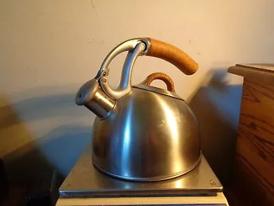 $40 • Buy OXO Uplift Brushed Stainless Whistling Tea Kettle With Cork Handles And Lid.