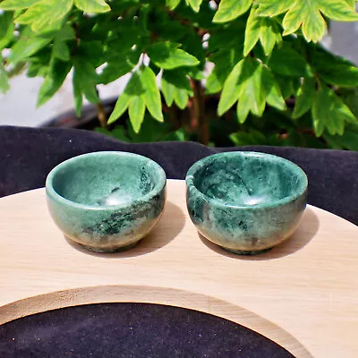 Natural Green Jade Bowl Gemstone Crystal Quartz Dish Sacral Chakra Healing Reiki • $8.99