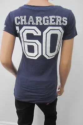 *NICE* Victorias Secret PINK   Tailgate With Me Chargers 60  BlueTop Shirt Sz S • $24.99