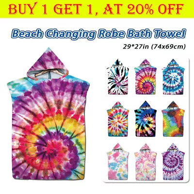 £8.99 • Buy Quick Dry Kid Adult Beach Towel Changing Robe Bath Hooded Poncho Bathrobe Towel~