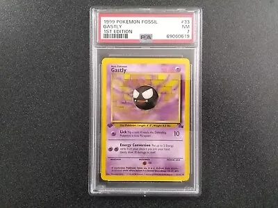 $0.01 • Buy Pokemon WOTC Fossil Gastly 1st Edition 33/62 PSA 7 NM