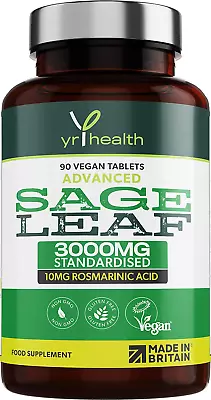 Sage Tablets 3000mg High Strength For Hot Flushes Night Sweats Perimenopause & • £14.08