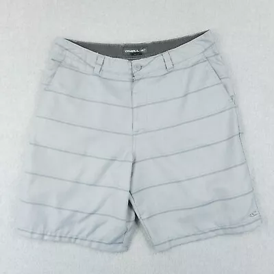 ONeill Shorts Mens 34 Blue Striped Chino Hiking Beach Surfing • $4.19