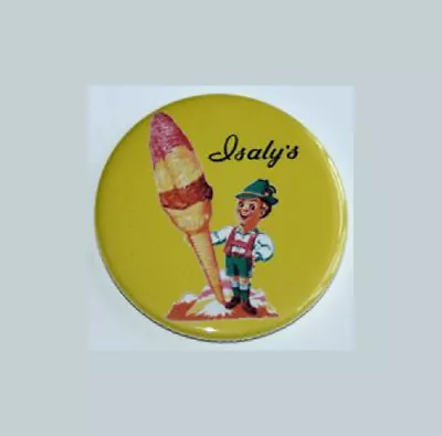 ISALY'S SKYSCRAPER ICE CREAM CONE MAGNET Or PIN BUTTON Vintage Art Isaly Yellow • $3.89