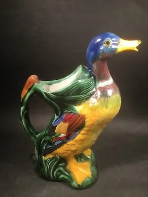 Beautiful Colorful Majolica Duck Pitcher • $165