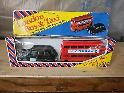 VINTAGE 1980s M. Persaud Ltd London Bus & Taxi Die Cast Set • $5
