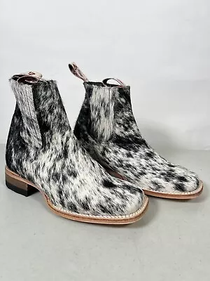 Men’s  El Canelo Botines Cowhair Boots Natural Genuine Cow Hair Handmade Size 8 • $80