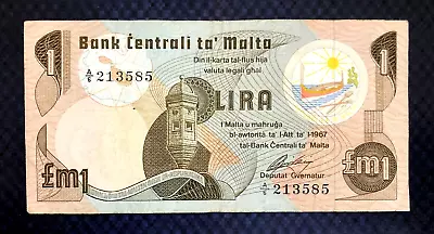 1979 Malta - 1 Lira - P#34 - Vf+ - Eu1 • $8.50