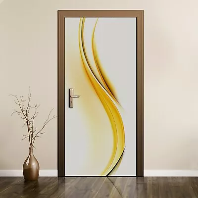 £43.95 • Buy Removable Door Sticker Mural Home Decor Decal Wrap Abstract Waves Picture