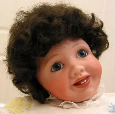 BABY LAUREN Mohair WIG Dk Brown Size 5-6 Short Curls For Baby/toddler/boy DOLL • $24.50