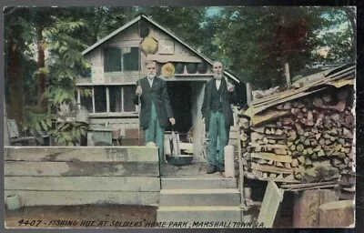 Antique 1910 Fishing Hut At Soldiers Home Park Marshalltown Iowa Postcard • $2.27
