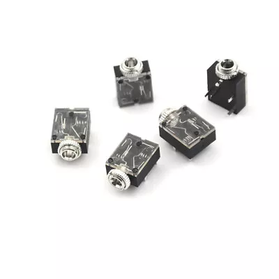 5pcs 5 Pins 3.5mm Audio Mono Jack Socket PCB Panel Mount Headphone Parts JY Sp • £4.29