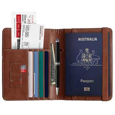 $9.99 • Buy RFID Blocking Passport Holder Cover Wallet Leather Card Case Travel Accessories 