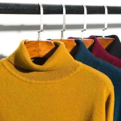 Men's Collar Cashmere Long Sleeve Winter Warm Sweater Turtleneck Pullover  • $41.23