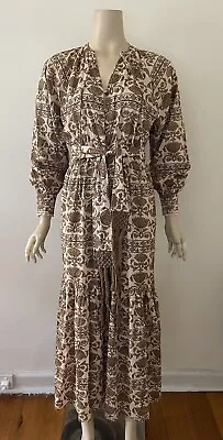 $85 • Buy TIGERLILY Cotton Long Sleeve Maxi Dress 10 NEW