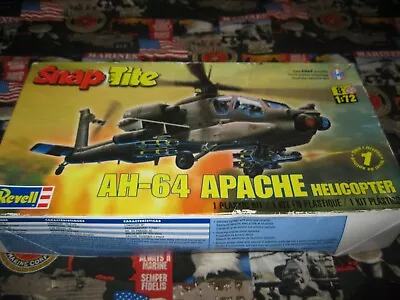 Revell AH-64 Apache Helicopter Snap Tite Plastic Model Aircraft Kit 1/72 Level 1 • $7.99