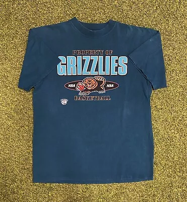 Vintage 90s Waves Vancouver Grizzlies “Property Of” Graphic NBA T-Shirt XL • $80