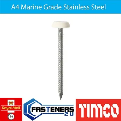£1.72 • Buy White UPVC Polymer Top Pins Nails Plastic Headed Fascias Soffits Fixings 40mm