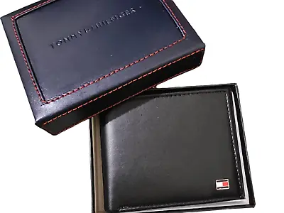 £19.99 • Buy Tommy Hilfiger Black Leather Wallet Mens Oxford Gift Box Credit Cards