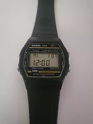 Casio 248 W-24-A Marlin Alarm Chronograph Wrist Watch Black Fresh Battery  • $41