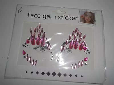 Face Gems Adhesive Jewel Tattoo Sticker Festival Rave Party  Make Up #15 • £2.50