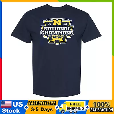 Michigan Wolverines College Football 2023 National Champions T-Shirt - Navy • $10.99