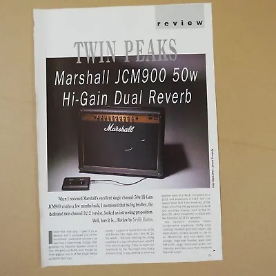 Vintage 8x11 Magazine Cutting MARSHALL JCM900 50w Review  1991  2sides • $12.45
