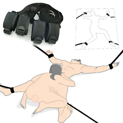 Bed Restraint Harness Set Bondage Rope Strap Handcuffs Ankle Kit BDSM Toy Couple • $11.89