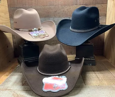 Mens Rodeo Faux Felt Wide Brim Western Cowboy Hat Tejana Vaquero Texana Chihuahu • $36.89