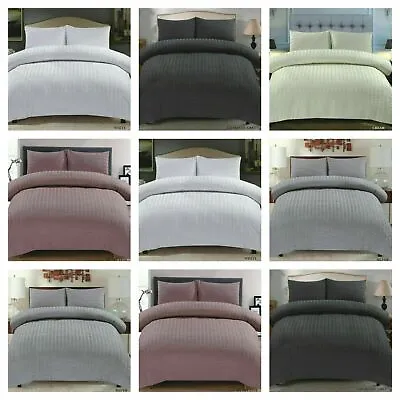 Seersucker Duvet Cover Set Rich Cotton Bedding Sets All Sizes Available • £15.99