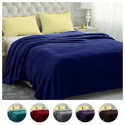 Microfiber Fleece Blanket Luxury Fuzzy Soft Throw Queen King Blanket • $11