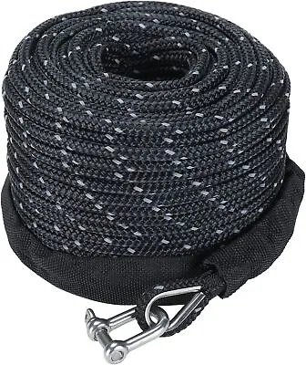 100 Feet Double Braid Nylon Boat Anchor RopeMooring Anchor Line Chafe Guard Bk • $20.14