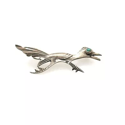 Vintage Wild Bird Brooch - Sterling Silver & Turquoise - Preowned • $0.99