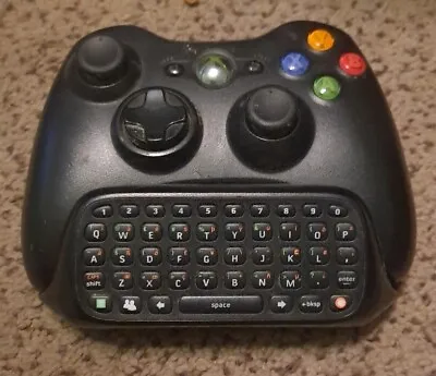 $24.99 • Buy Genuine OEM Xbox 360 Wireless Controller With Chatpad Keyboard Microsoft Black