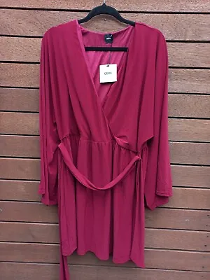 $25 • Buy New With Tags ASOS Maroon Stretchy Dress Size 16