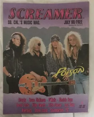 SCREAMER MAGAZINE - POISON-D'MOLLS-SOUNDGARDEN-Y&T-BRUCE DICKINSON Jul 1990 #33 • $24.99