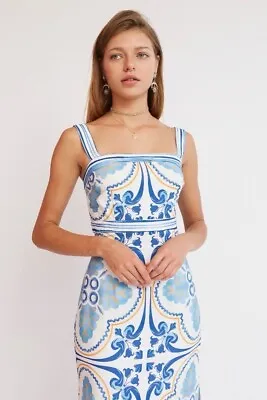 D&G Inspired Sicilian Tile Print Bodycon Dress Sz S • £40