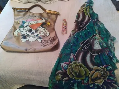 Ed Hardy Perfume Scarf And Bag Love Kills Slowly • $30