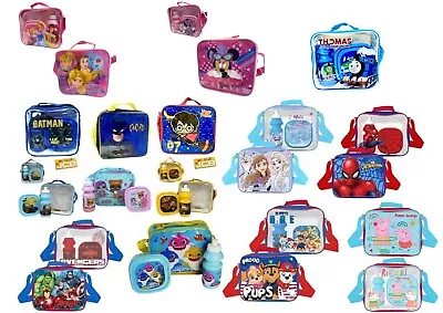 Boys Girls Kid Character Disney Insulated 3 Piece Lunch Bag Set Box School Food  • £12.49