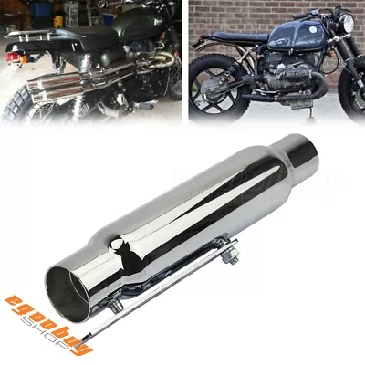 12  Chrome Shorty Motorcycle Muffler Exhaust Pipe For Cafe Racer Bobber Custom • $69.23