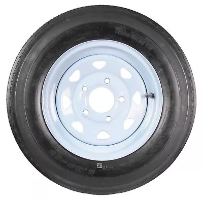 Trailer Tire On Rim 5.30-12 530-12 5.30 X 12 12 In. 5 Lug Hole Wheel White Spoke • $72.97