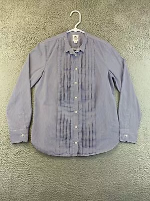 J.Crew Shirt Womens Size 8 Blue Thomas Mason Long Sleeve Button Shirt /88-54 • $24.86