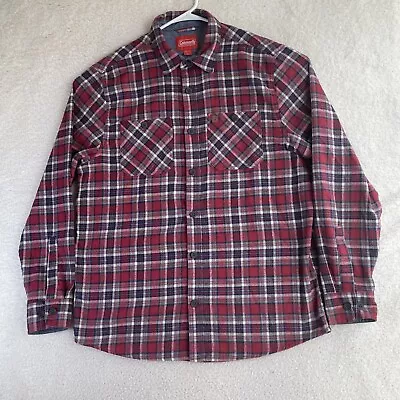 Coleman Flannel Shirt Mens Large Red Plaid Cotton Long Sleeve Outdoor Casual • $16.99