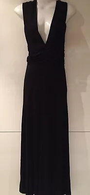 M By MADONNA H&M Black Viscose Knit V-Neck Lined Full-Length Dress X-Small • $19.50