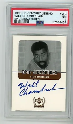 1999 Ud Century Legend Wilt Chamberlain Auto Autograph Sp Psa 7 #wc Regrade? • $29999