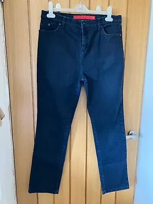 Womens M&s Per Una Roma Straight Indigo Blue Jeans Size 14 R Perfect Condition • £3.20