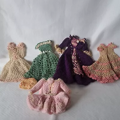 Vintage Hand Crocheted Doll Dresses For Barbie Lot Of 5 • $26.50