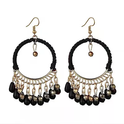 Fashion Women Jewelry Boho Baroque Tassel Earrings Hollow Hoop Beads Stud Hook • $9.99