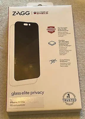 ZAGG Invisible Shield Screen Protector Glass Elite Privacy IPhone 14 Pro 5G • $29.99